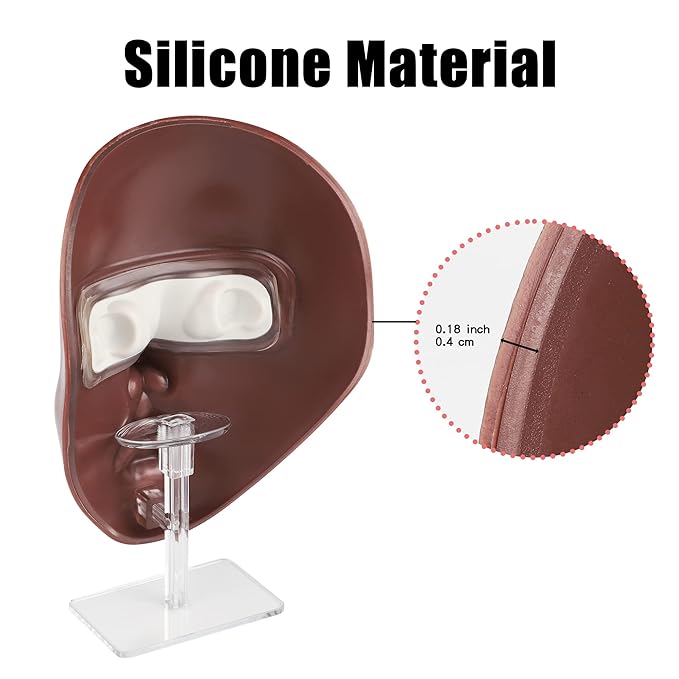 Makeup Practice Mannequin Face, 5d Reusable Silicone Makeup Practice Board Full Face with Makeup Brushes Sponge Set and Eyeshadow Board Makeup Kit for Emerging Makeup Artist, Girl's Gift