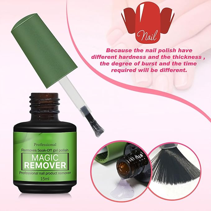 Gel Nail Polish Remover Acetone Nail Polish Remover Cuticle Remover Gel Polish Remover Gel Remover for Nails Removedor De Esmalte Gel 15 ml