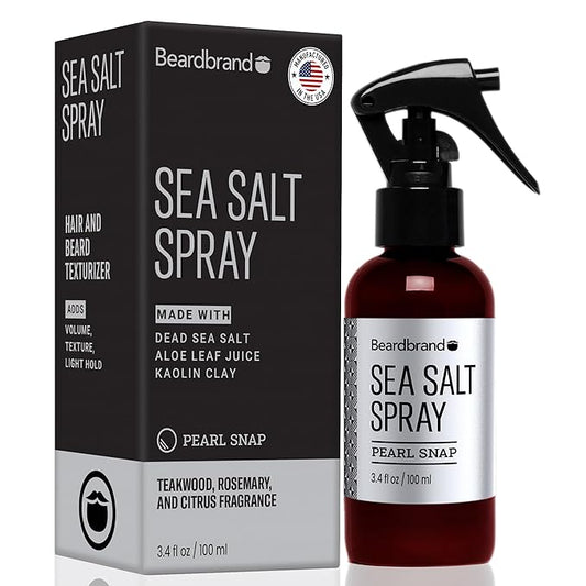 Beardbrand Sea Salt Spray for Men – Hair Texture Spray Adds Instant Volume, For Lightweight Natural Textured Look, Pearl Snap Scent, Achieve Effortless Style & All-Day Hold