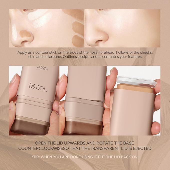 Multi-Use Foundation Stick Makeup with Brush,High Coverage Blendable Lightweight Contour Stick,Waterproof Flawless Natural Finish Creamy Foundation Makeup,Longwear Face Makeup Stick(#4)