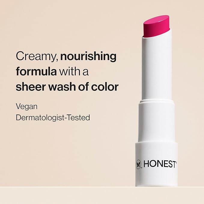Honest Beauty Tinted Lip Balm | Antioxidant-rich Acai Extracts + Avocado Oil | EWG Certified, Vegan, Cruelty Free | Dragon Fruit