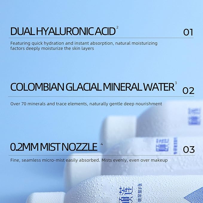 YILIAN Face Mist Natural Facial Spray with HA, Soothing and Calming Sensitive Skin, 10.14 fl. oz. 2 Packs