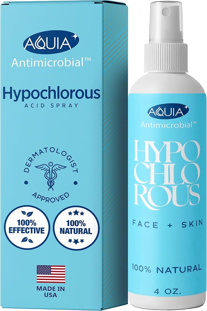 Hypochlorous Acid Spray for Face and Skin | Piercing Aftercare Spray | 4 oz Hypochlorous Acid Sprays for Face, Skin, Acne, Eczema, Body Acne Sprays, Piercing Aftercare, Facial Wound Solution, Workout