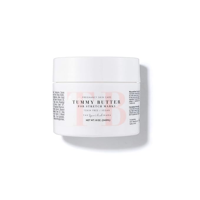 Tummy Butter Stretch Mark Prevention Cream - Safe for Pregnancy - Cocoa Butter & Shea Butter - Toxin Free - Vegan - C-Section Scar Lotion for Dry Pregnancy Skin
