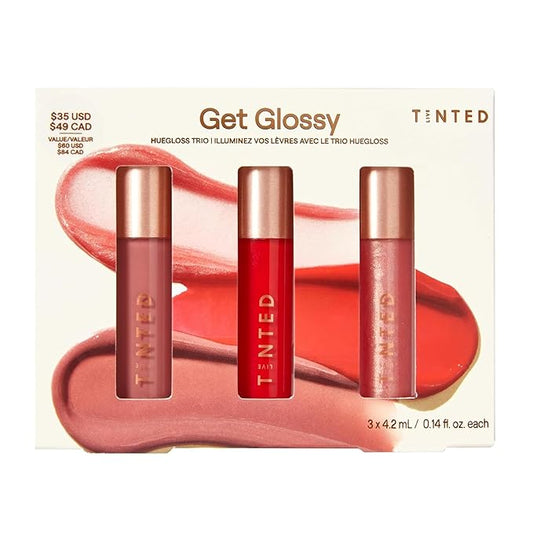 Live Tinted Get Glossy Huegloss High-Shine Lip Gloss Trio Kit: Includes Huegloss in Shades Grace, Smart and Honor, 3 Piece Set