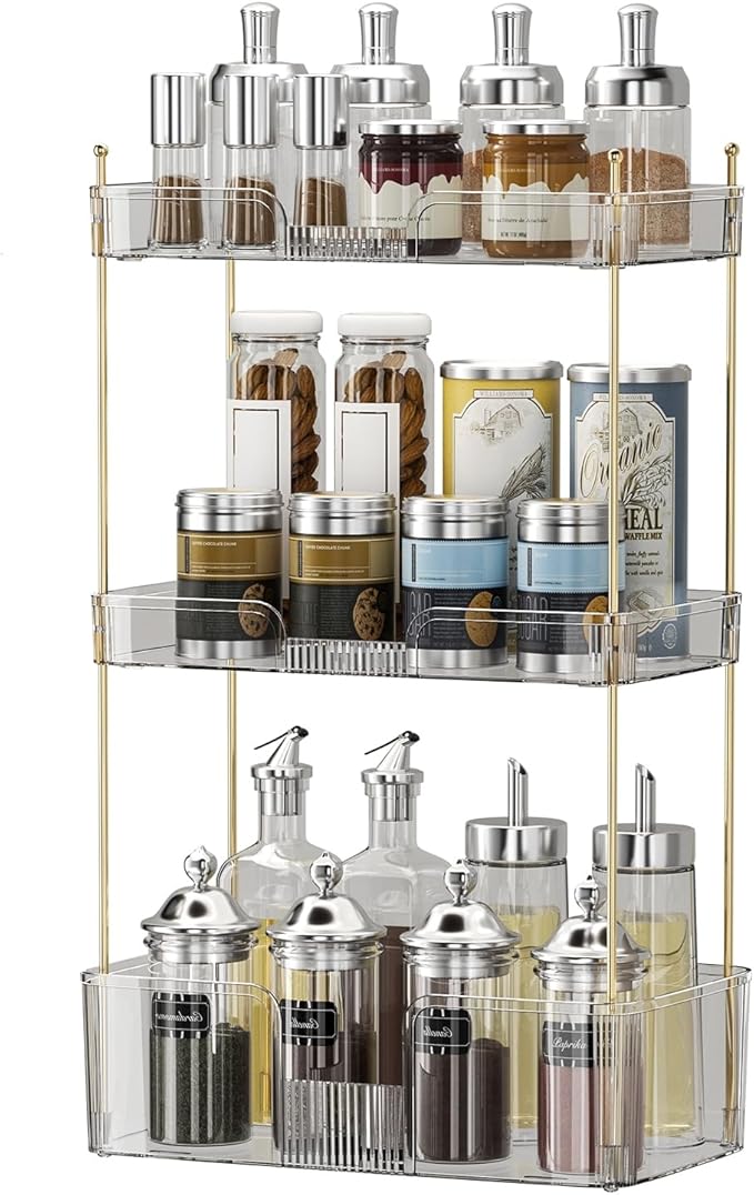 3 Tier Bathroom Countertop Organizer, Makeup Skin Care Organizer, Perfume Tray Vanity Countertop Organizer for Bathroom Countertops