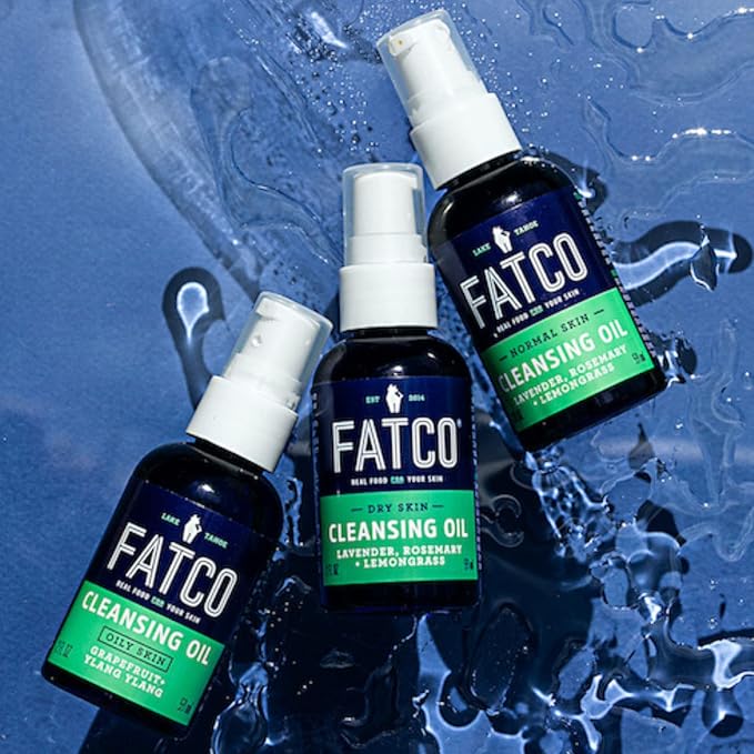 FATCO Facial Cleansing Oil and Face Cleanser for Dry Skin - Lavender, Rosemary + Lemongrass (2 oz)