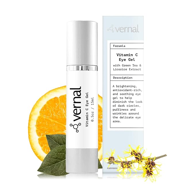 Vernal Anti Wrinkle Eye Cream - Vitamin C and Hyaluronic Acid Infused Collagen Eye Cream, Dark Circle Depuffing Eye Bag Cream for Dark Circles, Puffiness, Under Eye Bags, Crows Feet & Fine Lines