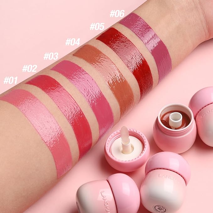Glow Lip Balm Plumping Moisturizing Lip Balm Glossy Lip Gloss, Day & Night Lip Repair Hydrating Lip Mask Lip Oil Nourishing Lip Care Not Sticky Vegan Tinted Lip Balm Jelly Lipstick(2# WATERMELON RED)