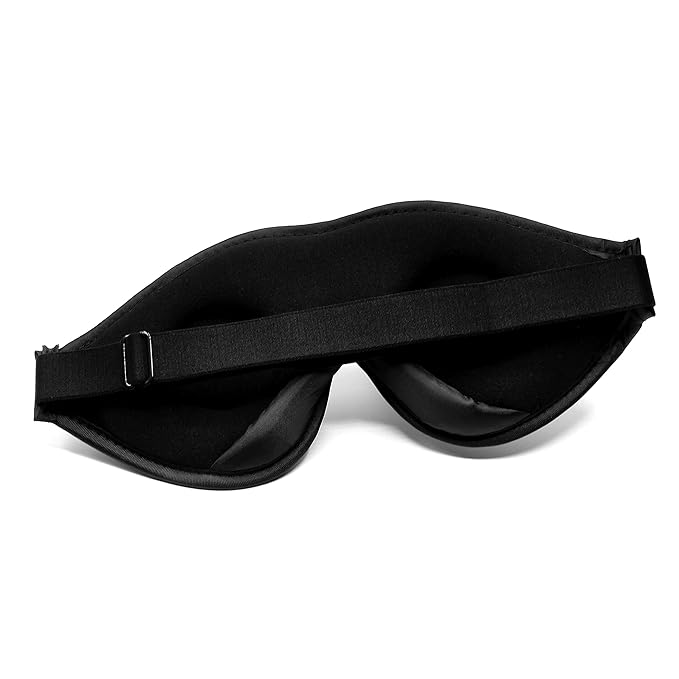 Dream Essentials - Escape 3D Sleep Mask, Earplugs and Carry Pouch Set, Molded Eye Shade for Men and Women, Contoured, Nose Bridge, Light Block, Memory Foam, Gift Set, Travel, Yoga, Blindfold - Black