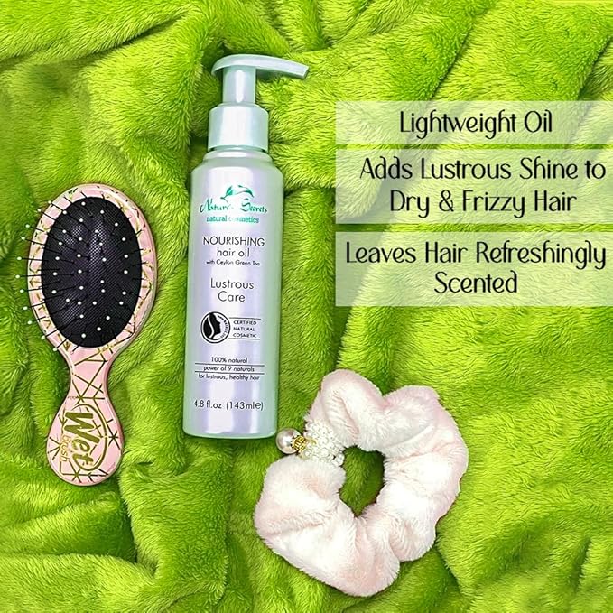 Nature's Secrets Nourishing Hair Oil. Scalp & Hair Strengthening Oil. Certified 100% Natural. With Green Tea Caffeine, Indian Gooseberry (Amla) and Organic Virgin Coconut Oil.