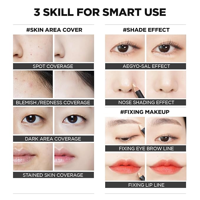 THESAEM Cover Perfection Concealer Pencil – Non Comedogenic spot Eraser - Conceal Blemish,Aging Spot,Acne&Freckle – Multi-Use Under Eye Concealer for Dark Circle,1.4g (2.0 Rich Beige)