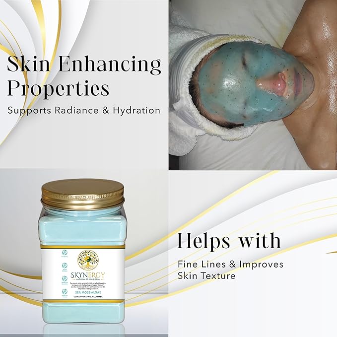 Sea Moss Algae Jelly Face Mask | HydroGlo Jelly Mask for Skin Hydration | Radiance and Reduced Pigmentation | Vajafacial Jelly Mask | 12 Applications (30 Fl Oz)