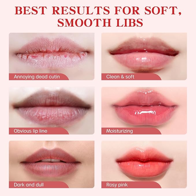 Strawberry Sugar Lip Scrub & Lip Sleeping Mask Set Natural Lip Treatment Duo - 4 IN 1 Gift Set For Exfoliate,Nourish Soothe & Hydrate Dry and Flaky Lips-Natural Overnight Lip Care for Soft,Smooth Lips