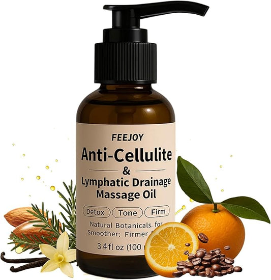 Body Oil & Massage Oil, Body Firming Oil for Cellulite, Lymphatic Drainage, Skin Tightening & Stretch Marks, Massage Oil for Massage Therapy for Leg, Hip, Arm & Belly, Daily or After Shower Use