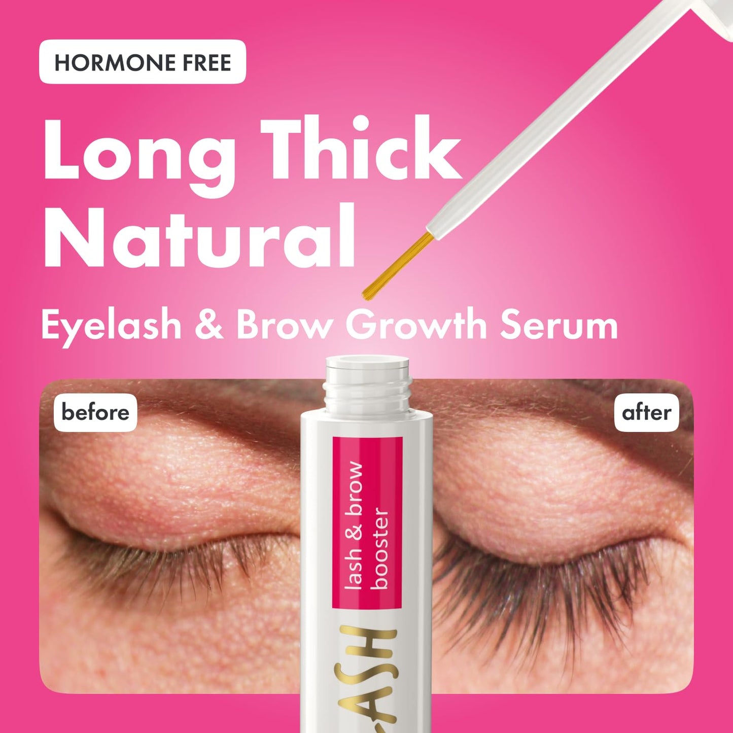 Eyelash Growth Serum - Innovative Formula for Longer, Thicker, Fuller Brows & Lashes - Natural, Cruelty-Free & Hypoallergenic - 0.10 fl.oz.