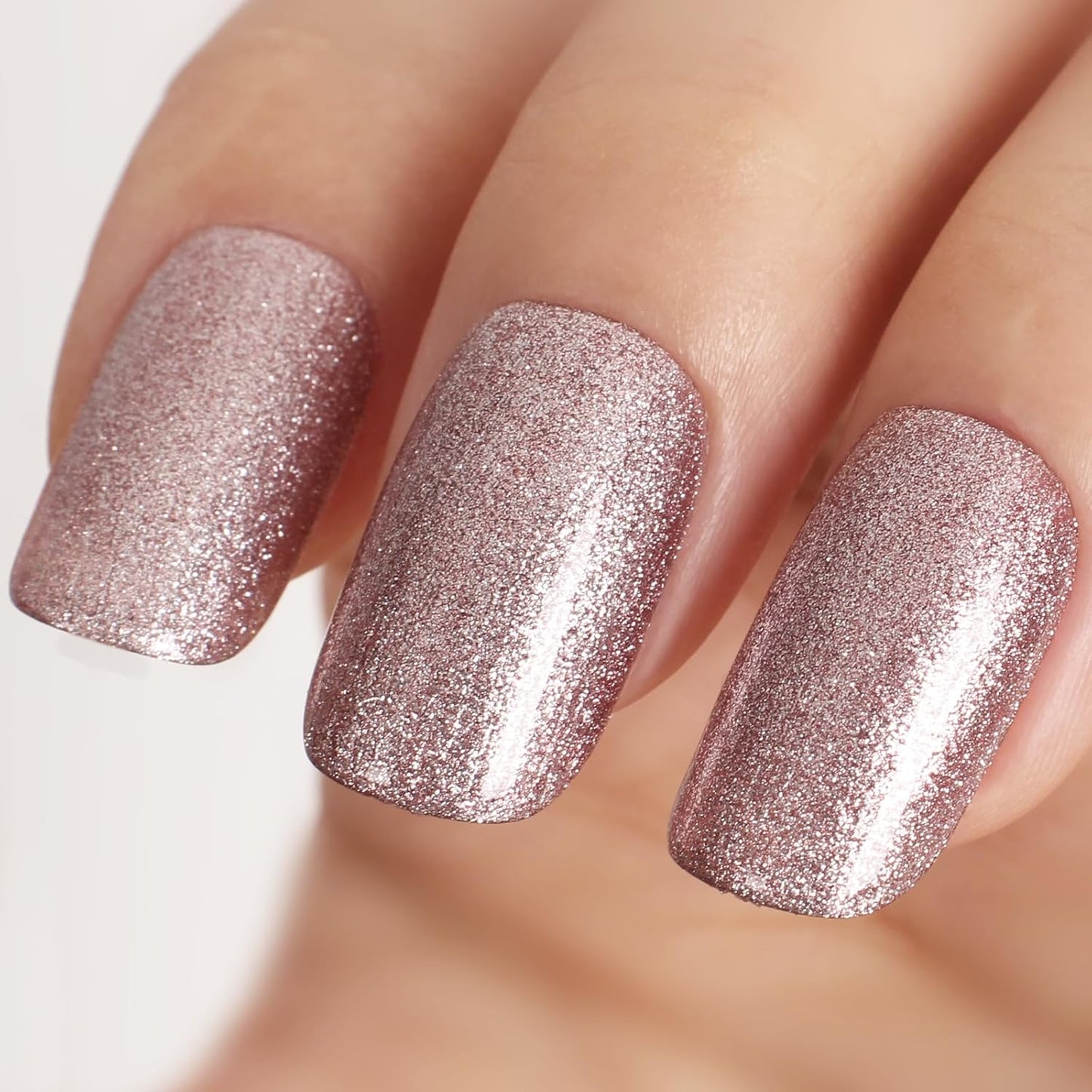 Rose Gold Super Glitter Gel Nail Polish,15ml UV/LED Soak Off Sparkly Rose Gold Gel Polish for Manicure Salon or DIY Nail Art at Home,Holiday Party Color - GP0090