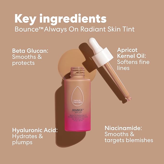 Beautyblender 12-Hour Always on Radiant Skin Tint, Breathable Serum Foundation Stays Put for All Day Long Wear, Infused with Hyaluronic Acid & Niacinamide, Deep 2