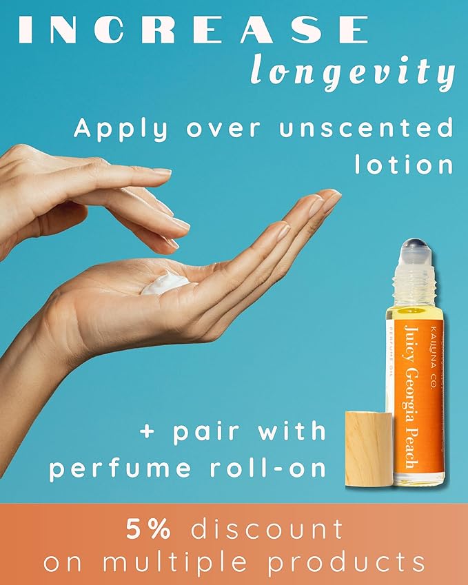 Juicy Georgia Peach Natural Hair & Body Mist Spray, Pure Essential and Fragrance Oils, Alcohol-Free, Handmade in California, 0.5Fl Oz