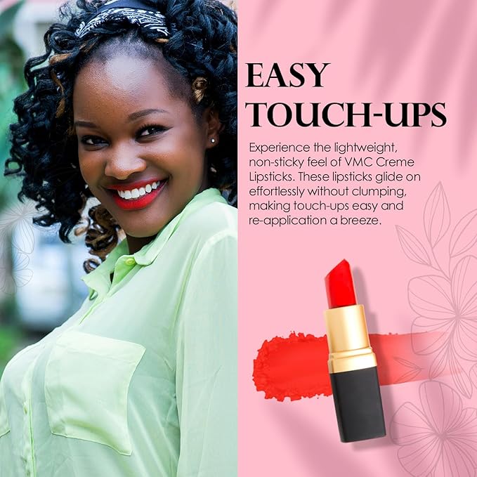 Vera Moore Cosmetics Soft Creme Lipstick - with Maximum Hydration & Moisture, Long Lasting Light Weight Opaque Color & Staying Power - Won't Feather or Fade - Fragrance & Paraben Free (Vera's Red)