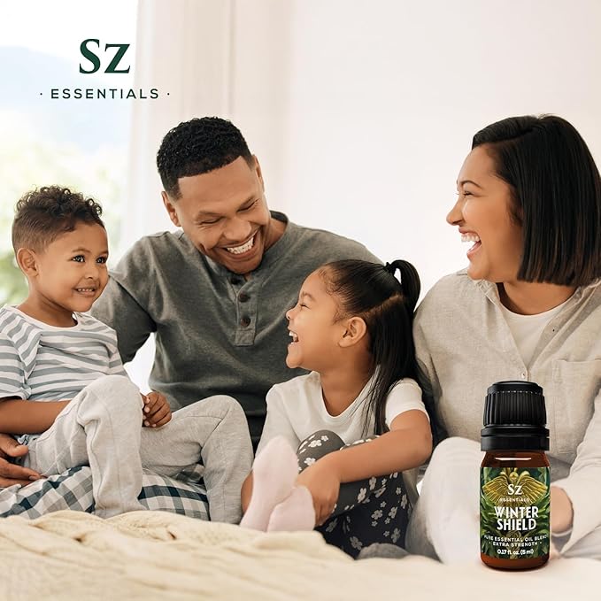 Winter Shield Essential Oil Blend for Diffuser and Humidifier - Extra Strength Protective Seasonal Defense - 100% Pure, Natural & Undiluted - Therapeutic Grade & Vegan - 0.17 oz (5ml)