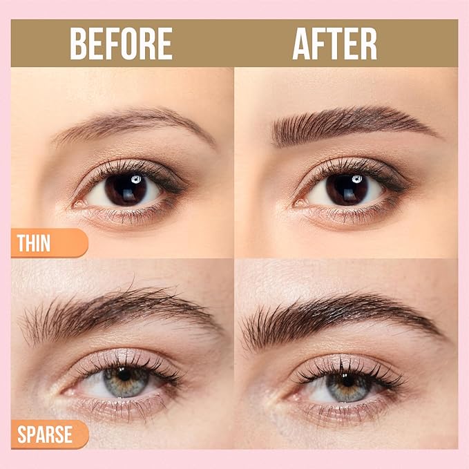 iMethod Curved Eyebrow Pen and Brow Gel Clear - Eyebrow Pencils for Women with Natural Hair Like Strokes, Eyebrow Makeup for All-Day Defined, Waterproof, Smudge-proof, Black