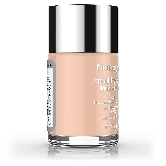 Neutrogena Healthy Skin Liquid Makeup Foundation, Broad Spectrum SPF 20 Sunscreen, Lightweight & Flawless Coverage Foundation with Antioxidant Vitamin E & Feverfew, Medium Beige, 1 fl. oz (Pack of 2)