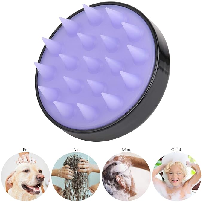 4 Pcs Hair Shampoo Brush Scalp Massager Silicone Scalp Scrubber air Washing Tool for Shower