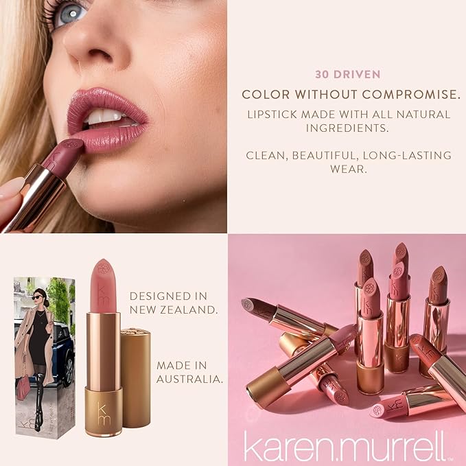 Karen Murrell - Natural Lip Stick - Lipstick 30 Driven - Nude Lipstick - Matte Finish, 100% Natural Ingredients, Moisturizes & Hydrates Lips - Paraben & Cruelty Free