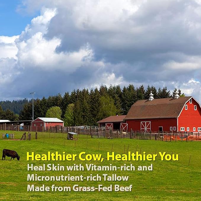 Vintage Tradition Beef Tallow All Purpose Balm – Healing, Hydrating Citrus Oil Skin Care Salve Replaces Body Lotion, Hand Cream, More – Essential Oil,a Olive Oil, and Grass-Fed Tallow, 2 fl. oz.