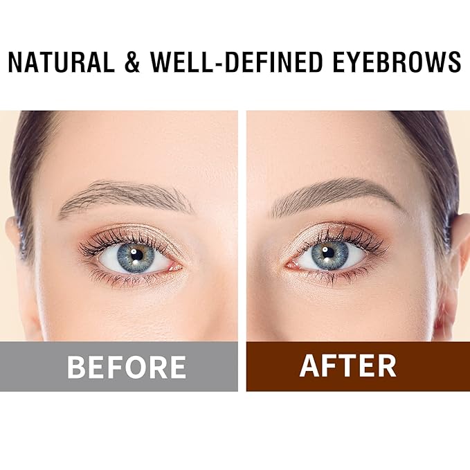 Music Flower Eyebrow Pen, Liquid Eyebrow pen, Waterproof Brow Pencil with Micro-Fork Tip, Smudgeproof Long Lasting Fine Sketch Microblading Pen-Dark grey