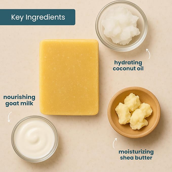 Eucalyptus Spearmint Soap Bar (3 Pack) - Goat Milk Soap for Men & Women - Natural, Handmade w/Real Milk - Dry Skin, Hands/Body - Premium, Gentle, No Dyes - (Large, 5oz)