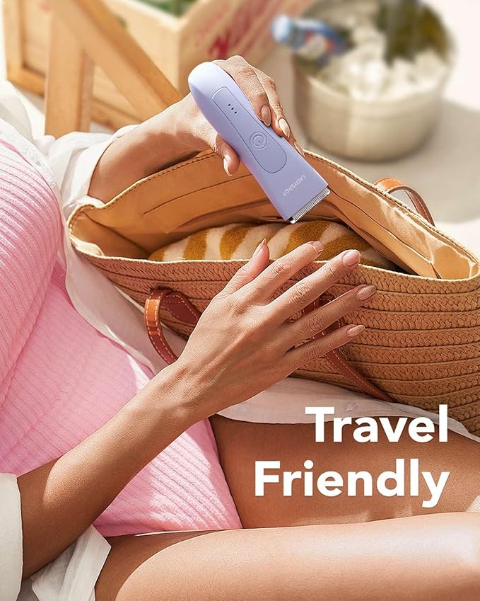 Bikini Trimmer for Women, Pubic Hair Trimmer Shaver for Women -Waterproof Hair Shaver Razors, LADYSPOT™ Shaving Sets,with 3 Guards,Replaceable Hypoallergenic Ceramic Blade,Wet/Dry(Purple)