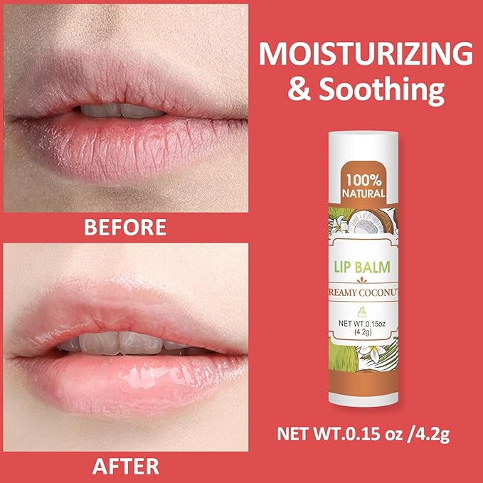 32 Pack Lip Balm, Natural Lip Balm Bulk with Vitamin E and Coconut Oil, Hydrating Lip Balm for Dry Lips, Bulk Lip Balm for Stocking Stuffers - 16 Flavors