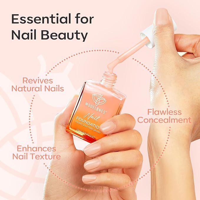 modelones Nail Strengthener Jelly Nude Nail Repair for Damaged Nails Strengthening Polish 15ml Nail Growth and Strengthener Natural Concealer Foundation Nail Care Gifts for Women