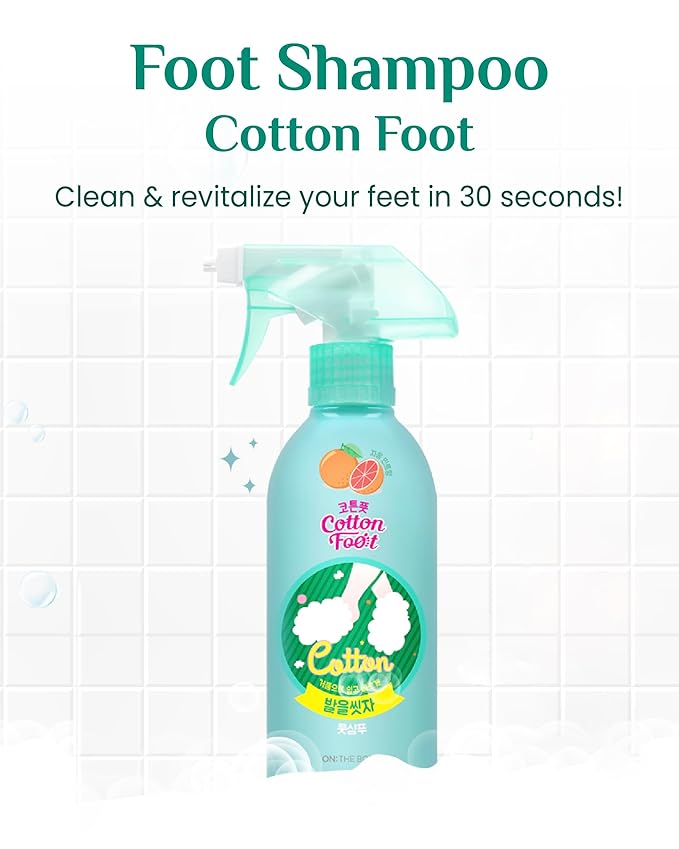 Cotton Foot - Foot Shampoo Soap (Grapefruit, 13fl oz) - Refreshing Cleanse Spray, Deodorizing Foot Care Wash. Foaming Wash, Easy to Use