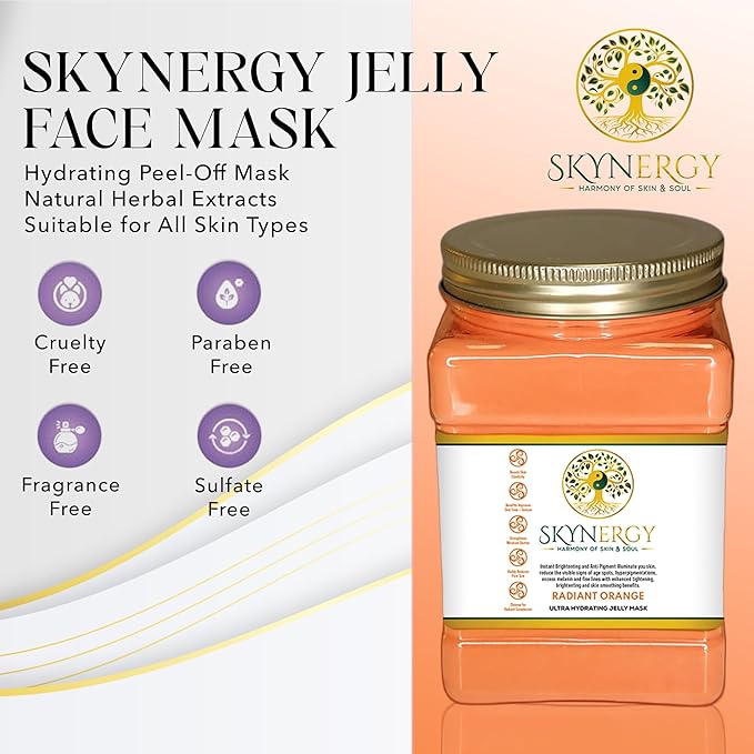 Radiant Orange Ultra Hydrating Jelly Mask -Professional Grade Hydroglo Facials Professional Peel Off Face Mask for Skin Hydration, Radiance, Reduced Fine Lines & Pigmentation | 30 fl oz