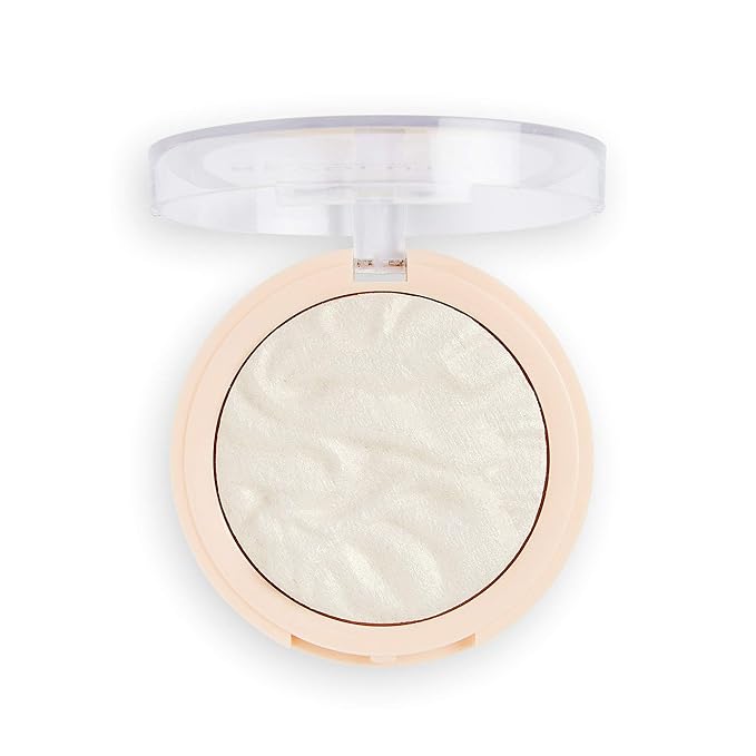 Revolution Beauty, Reloaded Pressed Powder Highlighter, Intensely Pigmented for a High Impact Dewy Finish, Golden Lights, 0.22 Oz.