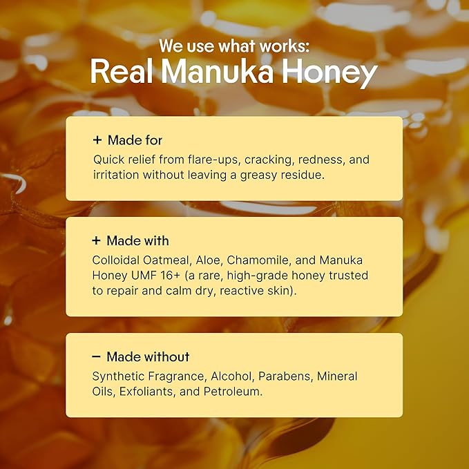 Clearbody Manuka Honey Eczema Cream – Organic Eczema Honey & Collodial Oatmeal Moisturizer for Soothing, eczema, Dry & Itchy Skin – Face & Body Lotion - Plant-Based Formula (2oz)