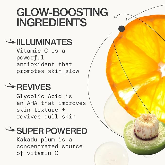 Pacifica Vitamin C Face Serum - Glow Baby Booster Facial Serum - Glycolic Acid Serum For Face - Dark Spot Corrector Anti Aging Brightening - Dermatologist Tested, Fragrance Free, Clean Skin Care Vegan