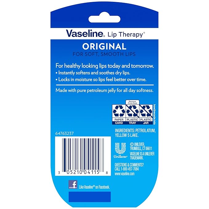 Vaseline Lip Therapy Original, .25 oz (Pack of 12)