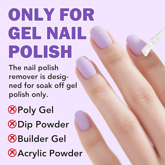 Gel Nail Polish Remover, Gel Polish Remover for Nails Kit with Cuticle Pusher & Scraper, Don't Hurt Your Nails, Easily & Quickly Remove Nail Polish in 3-5 Minutes (15ML)
