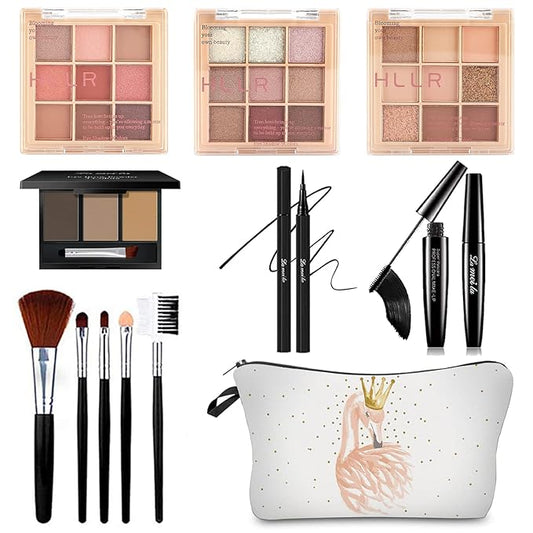 All in One Makeup Kit for Women Full Kit, Basic Cosmetics Kit for Beginner & Professionals, Eye Makeup Set Tween Girl, Make Up Kits for Teenagers, Makeup Gift Set for Girls, Women & Teens(27 Color)