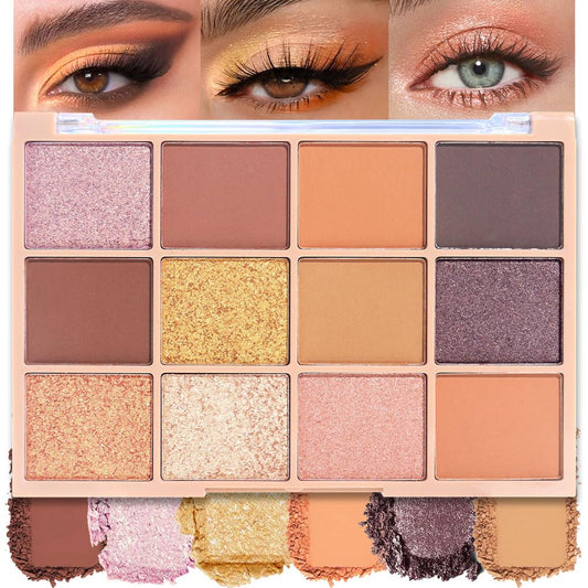 SUAKE Neutral Eye Shadow Palette,Nude Pink Champagne Naked Cream Eyeshadow Palette,Make Up Pallets for Women, Highly Pigmented Long Lasting Naturing-Looking,Blendable,Vegan