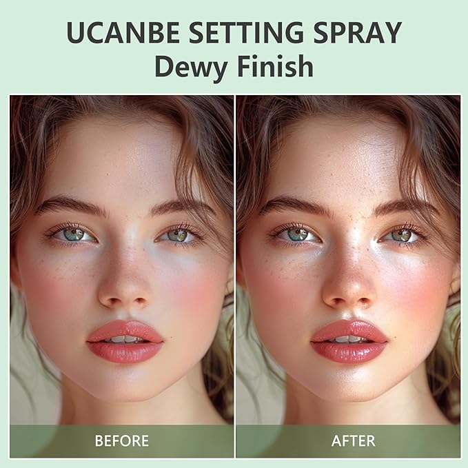 Dewy Makeup Setting Spray Kit-3.38 Fl oz Hydrating Illuminating Finishing Spray Lightweight Face Mist All Day Long Make up Fixer +2PCS Sponge Puff, Hydrate Skin for a Bright Look