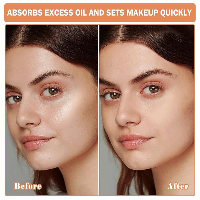 2PCS Setting Powder Loose Face Powder Matte Soft Smooth Oil Control Long Lasting Loose Setting Powder Makeup for Natural Flawless（01#Translucent+02# Pink Complexion）