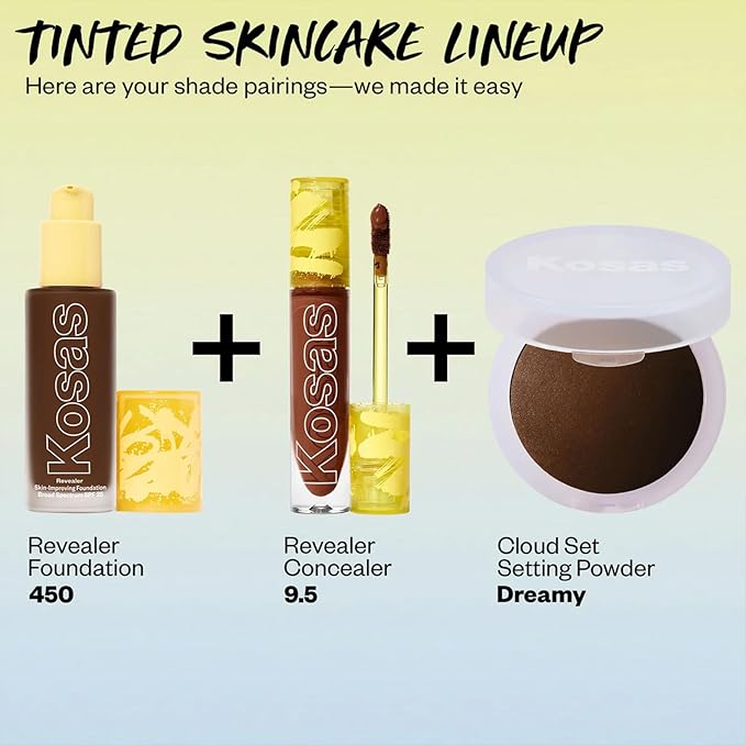 Kosas Revealer Skin-Improving Foundation with SPF 25 Protection - Hydrate, Brighten, Soothe, Plump, Protect Skin - Smoothing Texture, Natural Finish and Clean Formula, Rich Deep Neutral 450