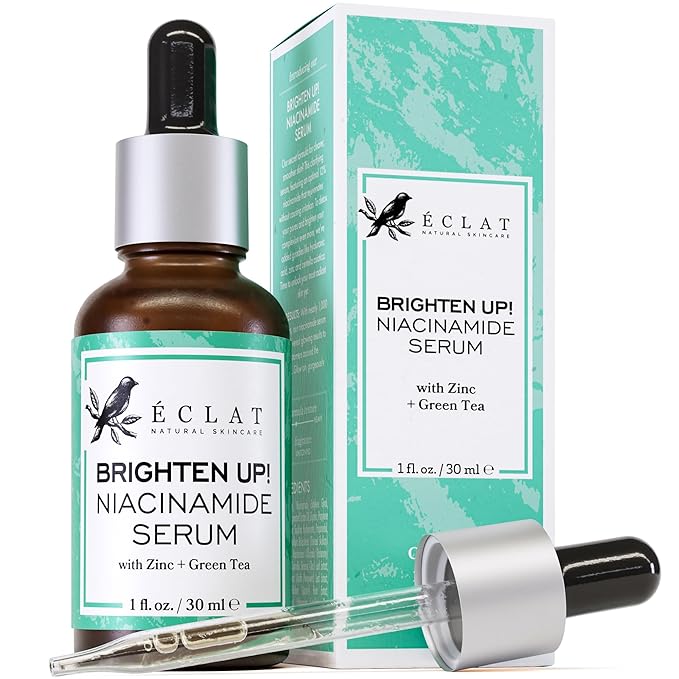 Eclat Skincare Clarifying Niacinamide Serum - 12% Niacinamide with Zinc PCA & Hyaluronic Acid - Hydrating & Soothing Formula - Facial Serum for Minimizing Pores and Improving Skin Texture 1 Fl Oz