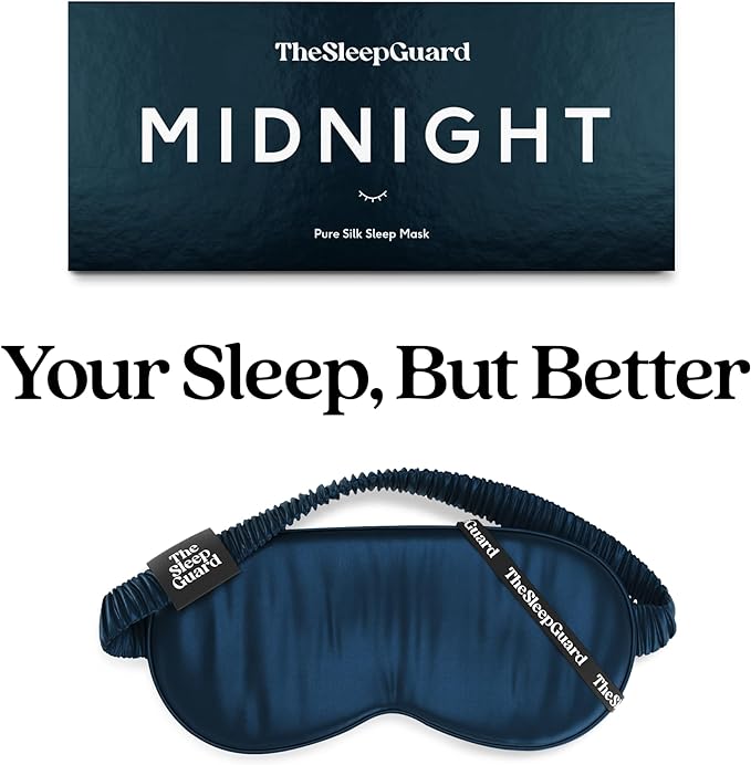 Pure Silk Sleep Mask [100% 6A Mulberry Silk, 22 Momme] Light Blocking Travel Essentials. Eye Masks for Sleeping. Black Oeko-Tex Blindfold. Eye Covers for Men & Women