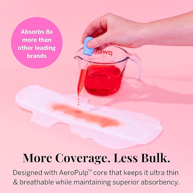 Pixie Organic Cotton Overnight Pads for Women - Extra Heavy Absorbency with Wings - Leak-Proof, Hypoallergenic & Unscented for Feminine Care - Compostable, Biodegradable - FSA Eligible - 36 Count